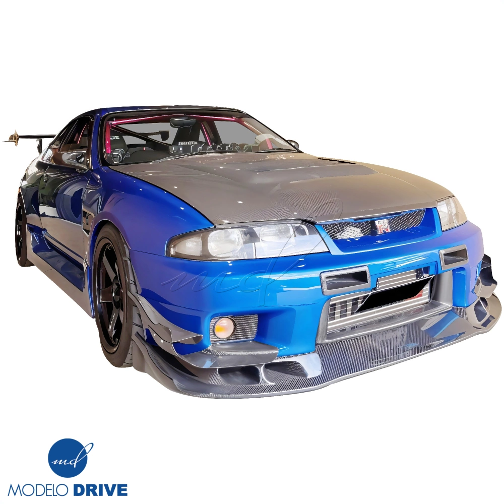 Carbon Fiber BORD Front Bumper Canards 4pc > Nissan Skyline (R33